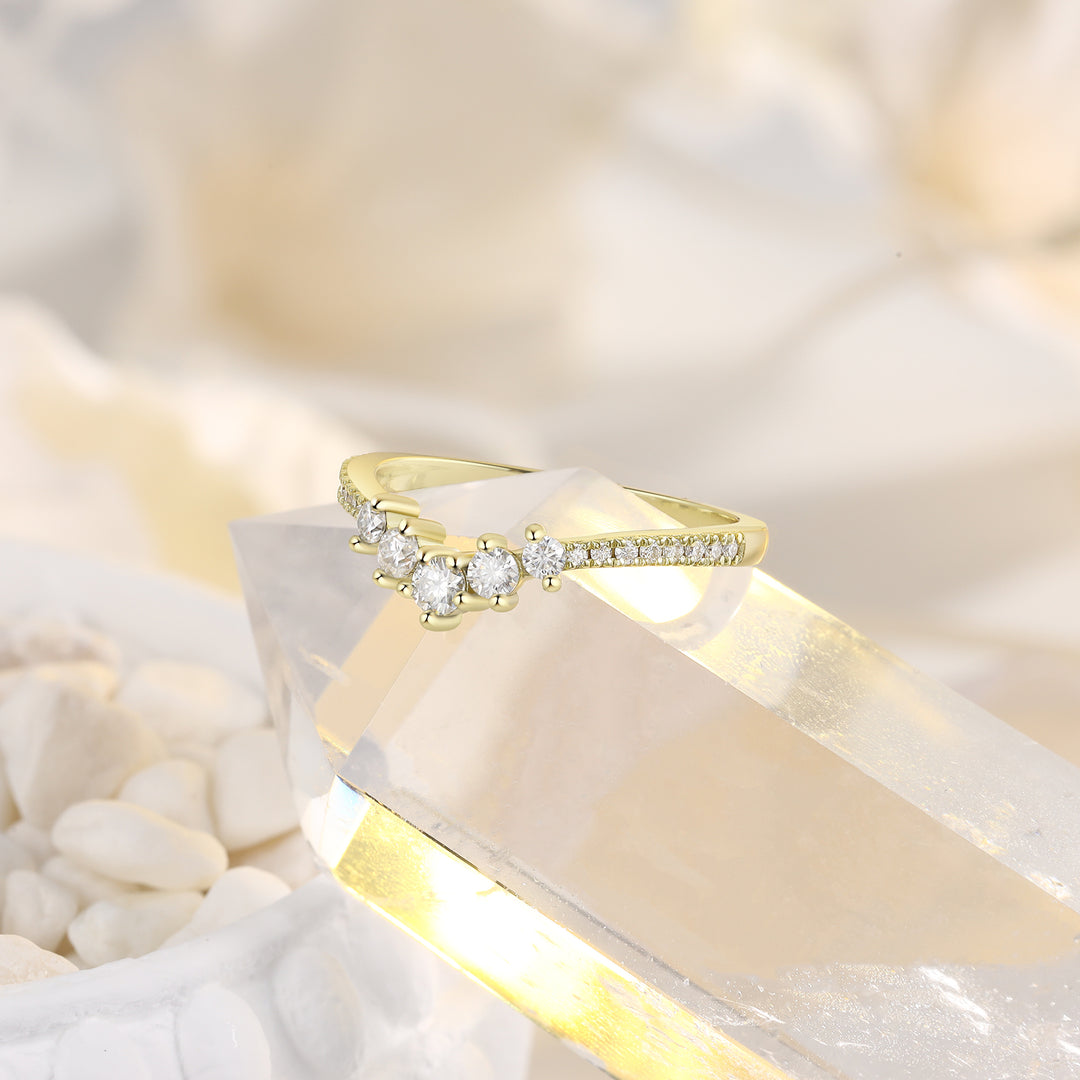 Sterling Silver Lab Moissanite Ring