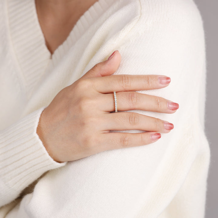 Sterling Silver Lab Moissanite Ring