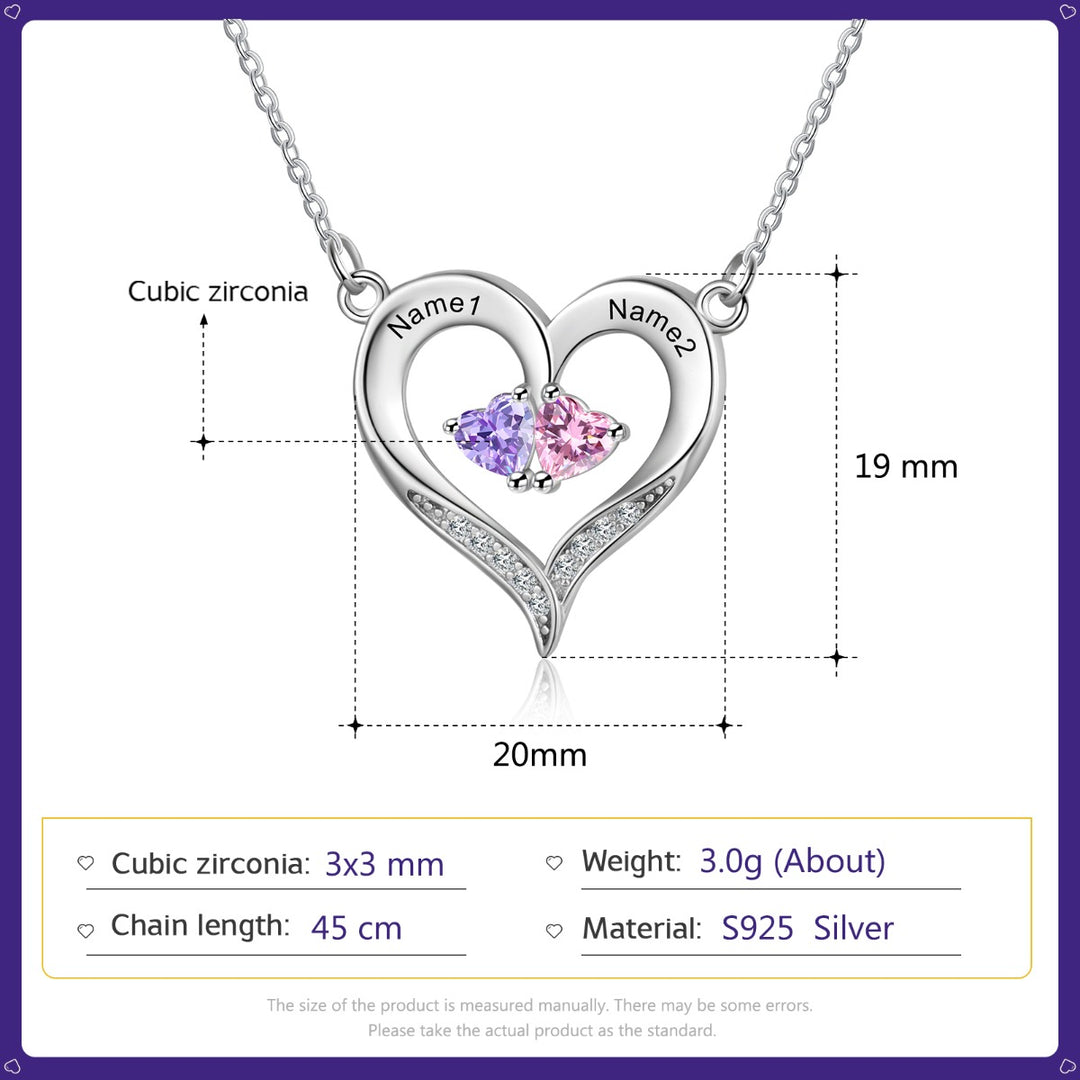 Birthstone Heart Shape Necklace