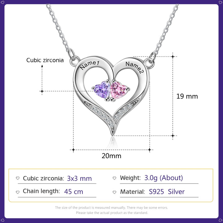 Birthstone Heart Shape Necklace