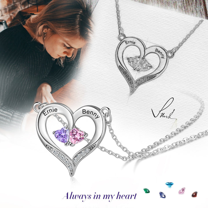 Birthstone Heart Shape Necklace