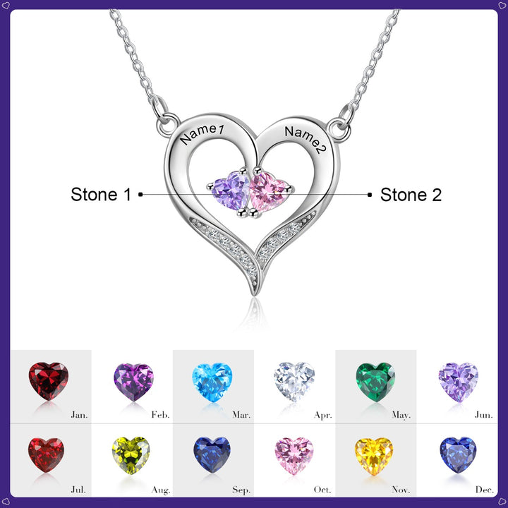Birthstone Heart Shape Necklace