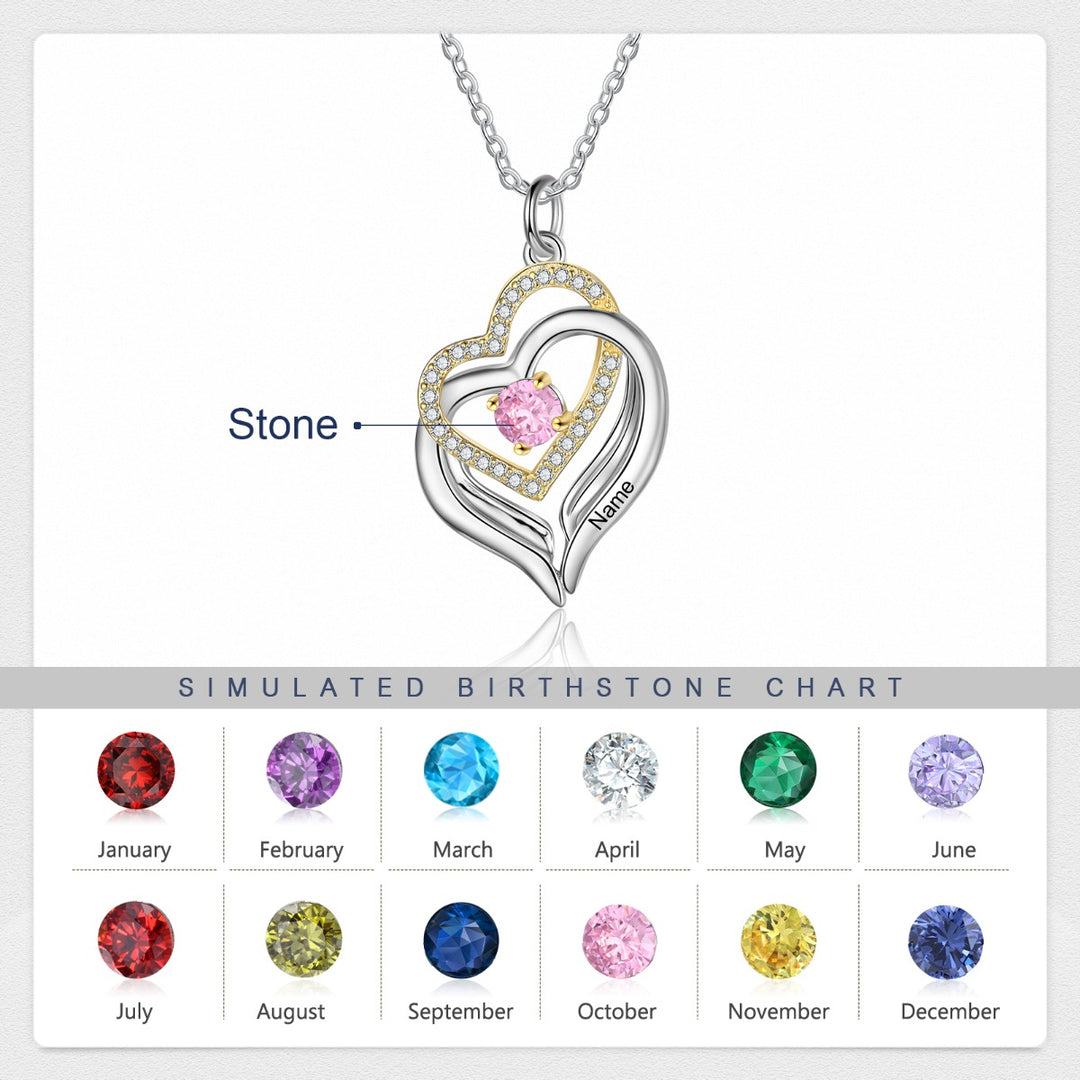 Rhodium Plated Heart Necklace