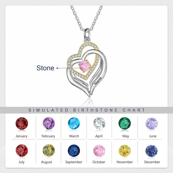 Rhodium Plated Heart Necklace