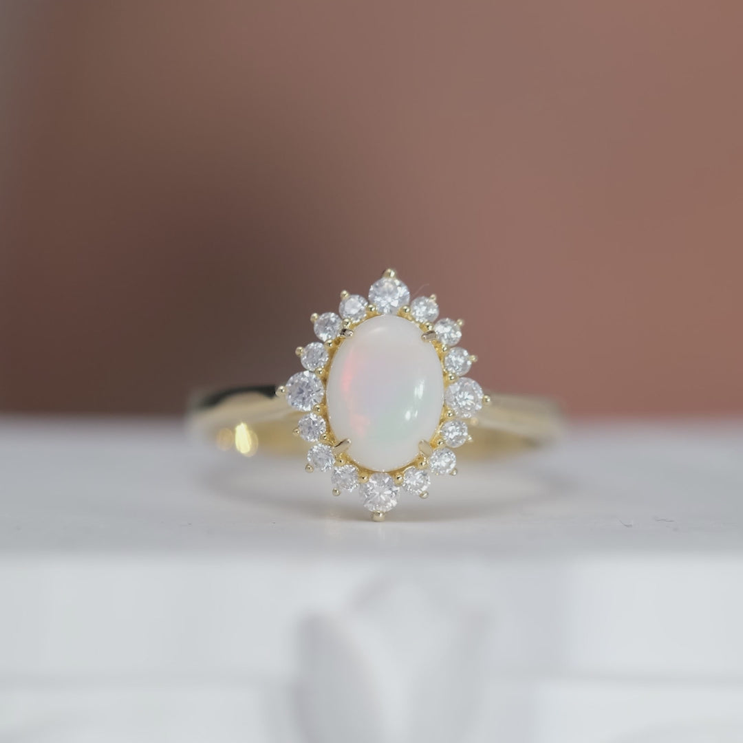 Gold Natural Opal Ring