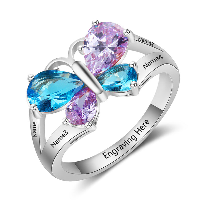 Sterling Silver CZ Butterfly Ring