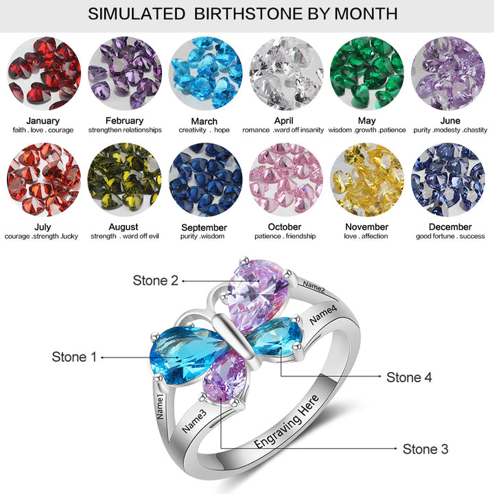 Sterling Silver CZ Butterfly Ring