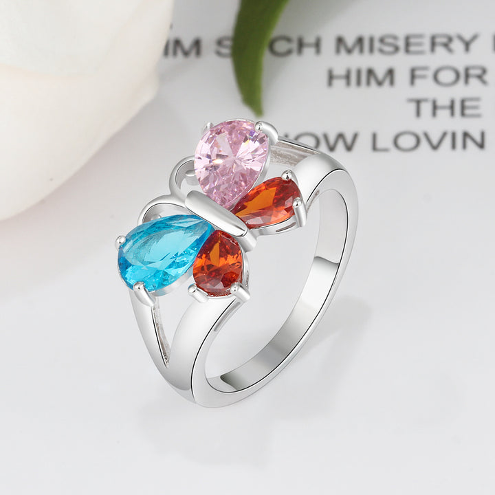 Sterling Silver CZ Butterfly Ring
