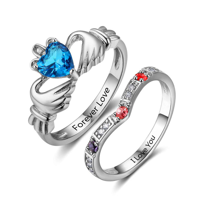 Silver Couple Claddagh Rings