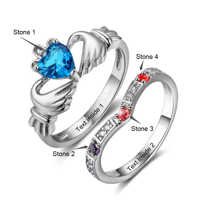 Silver Couple Claddagh Rings