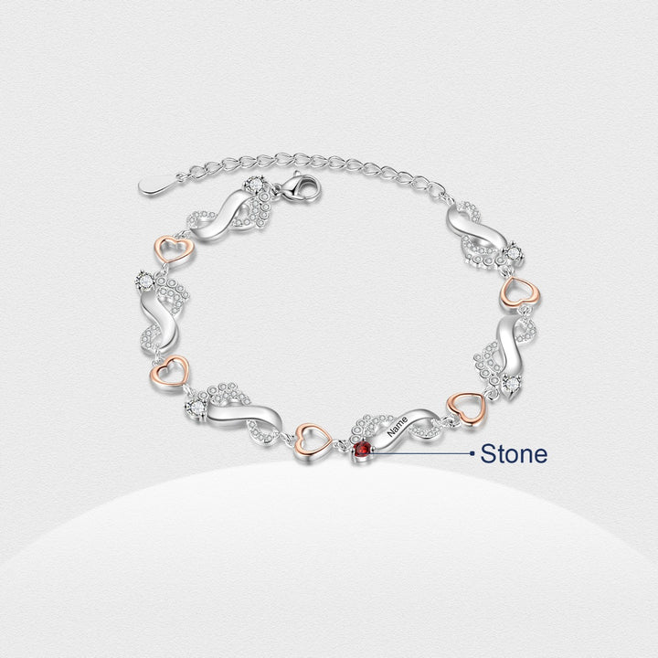 Rhodium Plated Feet Bracelet