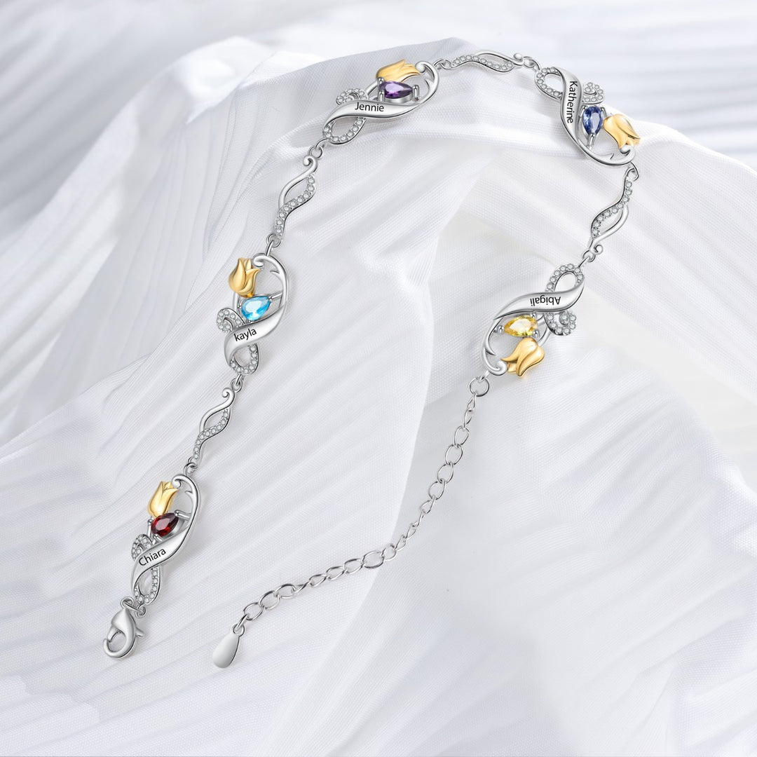 Custom Rose Flower Bracelet
