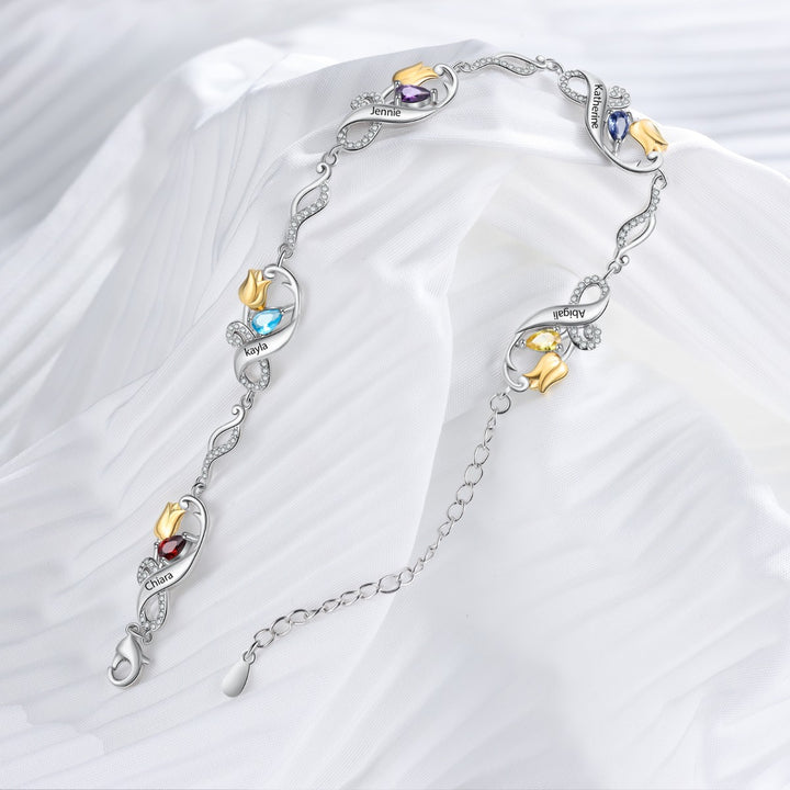 Custom Rose Flower Bracelet
