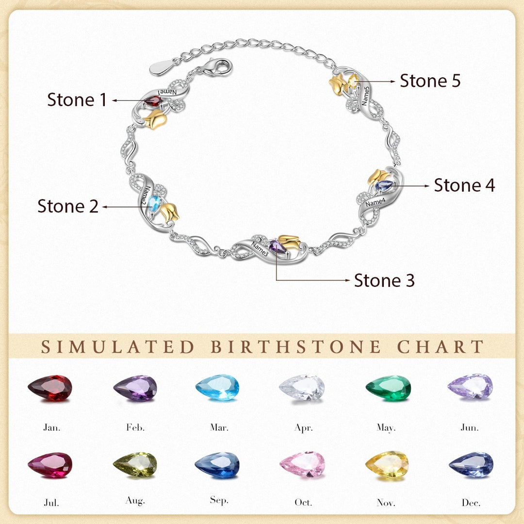 Custom Rose Flower Bracelet