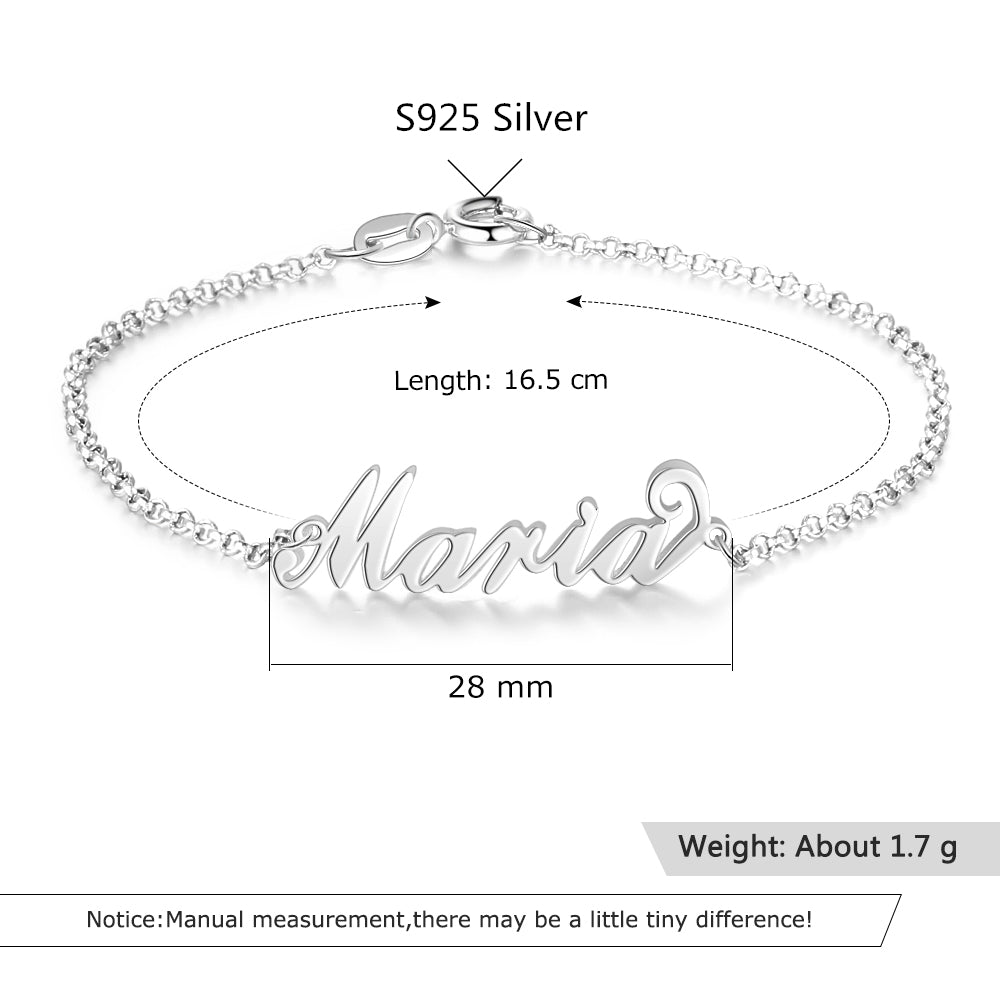 Custom Silver Name Bracelet