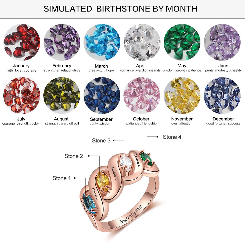 Silver Cubic Zirconia Name Rings
