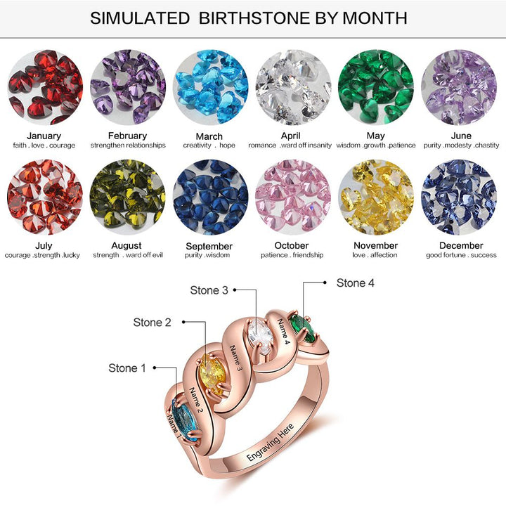 Silver Cubic Zirconia Name Rings