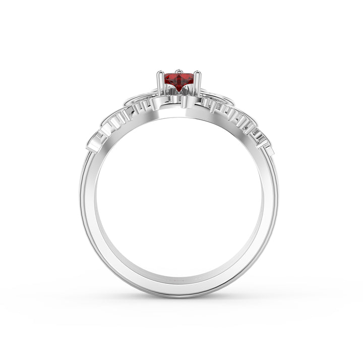 3D Birthstone Crown Ring