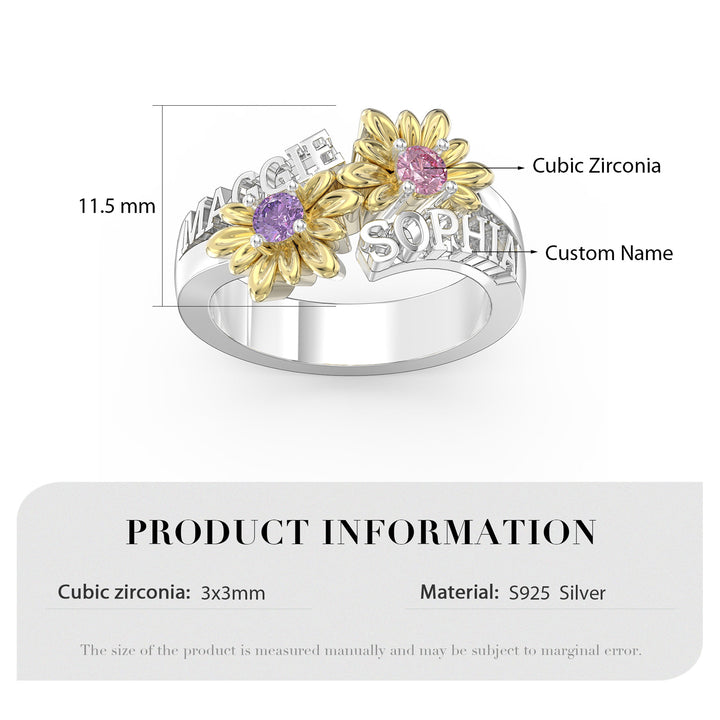 3D Jewelry Sunflower Ring