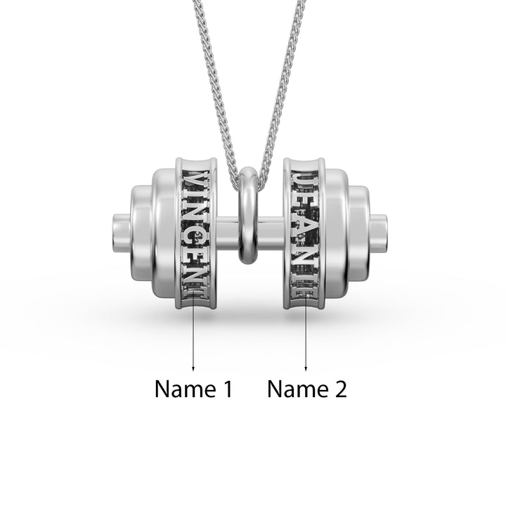 Dumbbel Couple Necklace