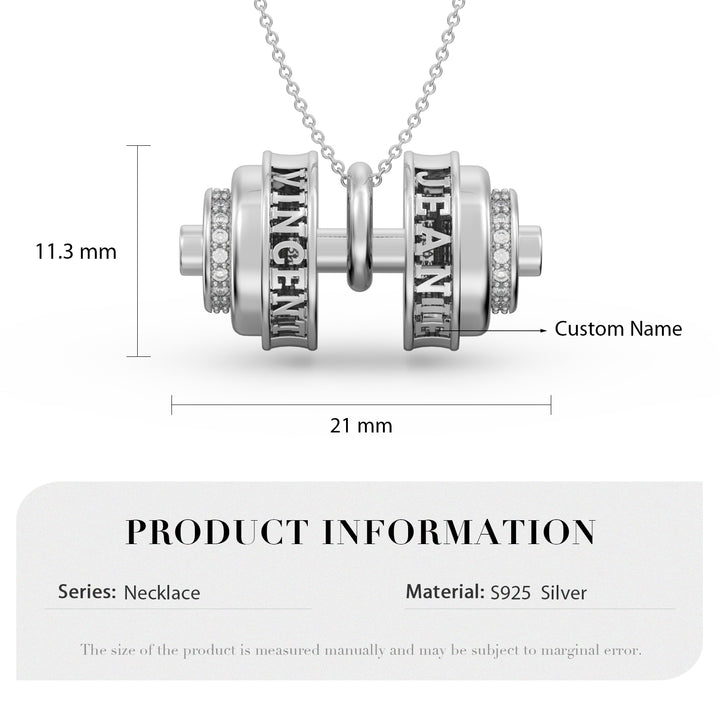 Dumbbel Couple Necklace