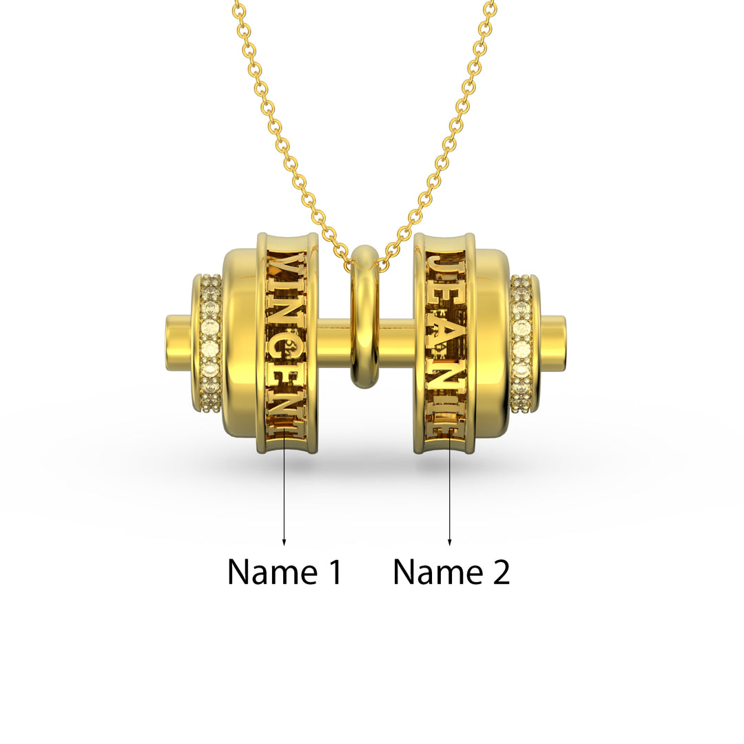 Dumbbel Couple Necklace