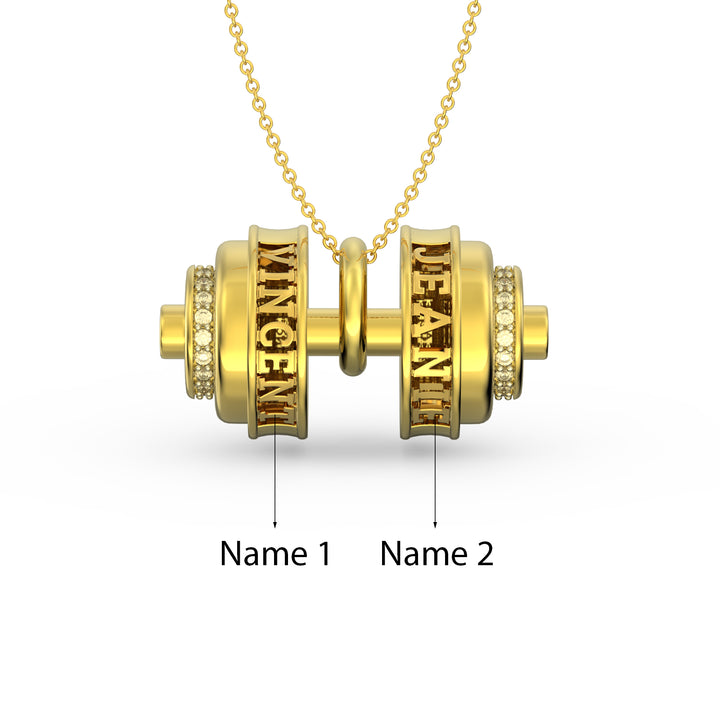 Dumbbel Couple Necklace