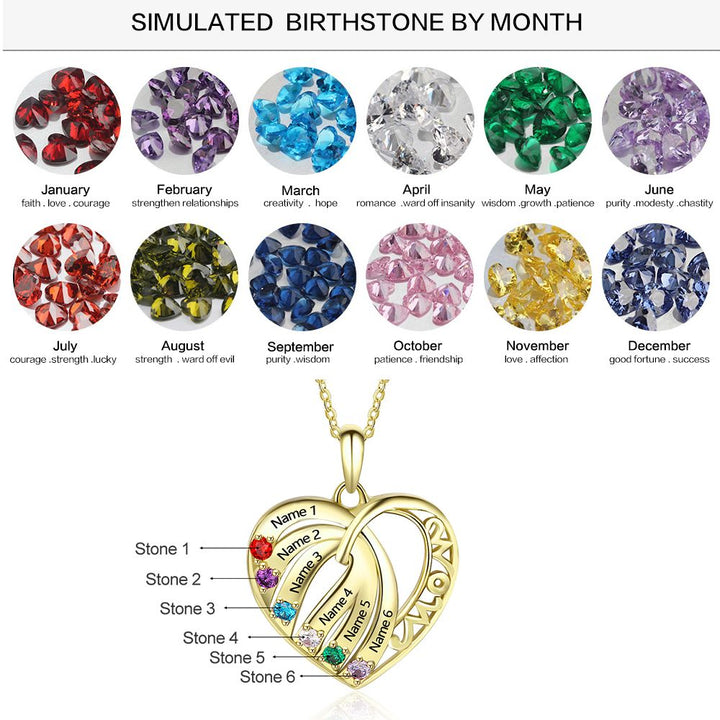 Birthstones Heart Necklace