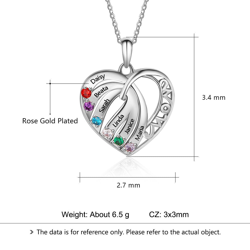 Birthstones Heart Necklace