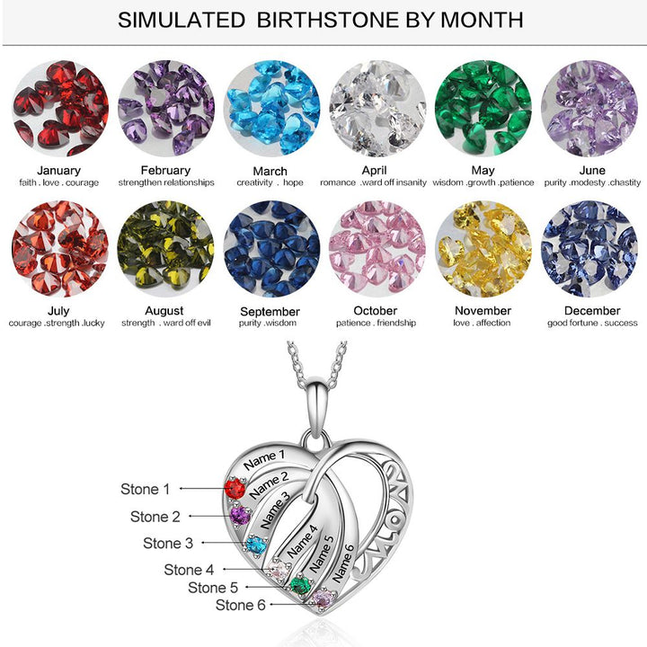 Birthstones Heart Necklace