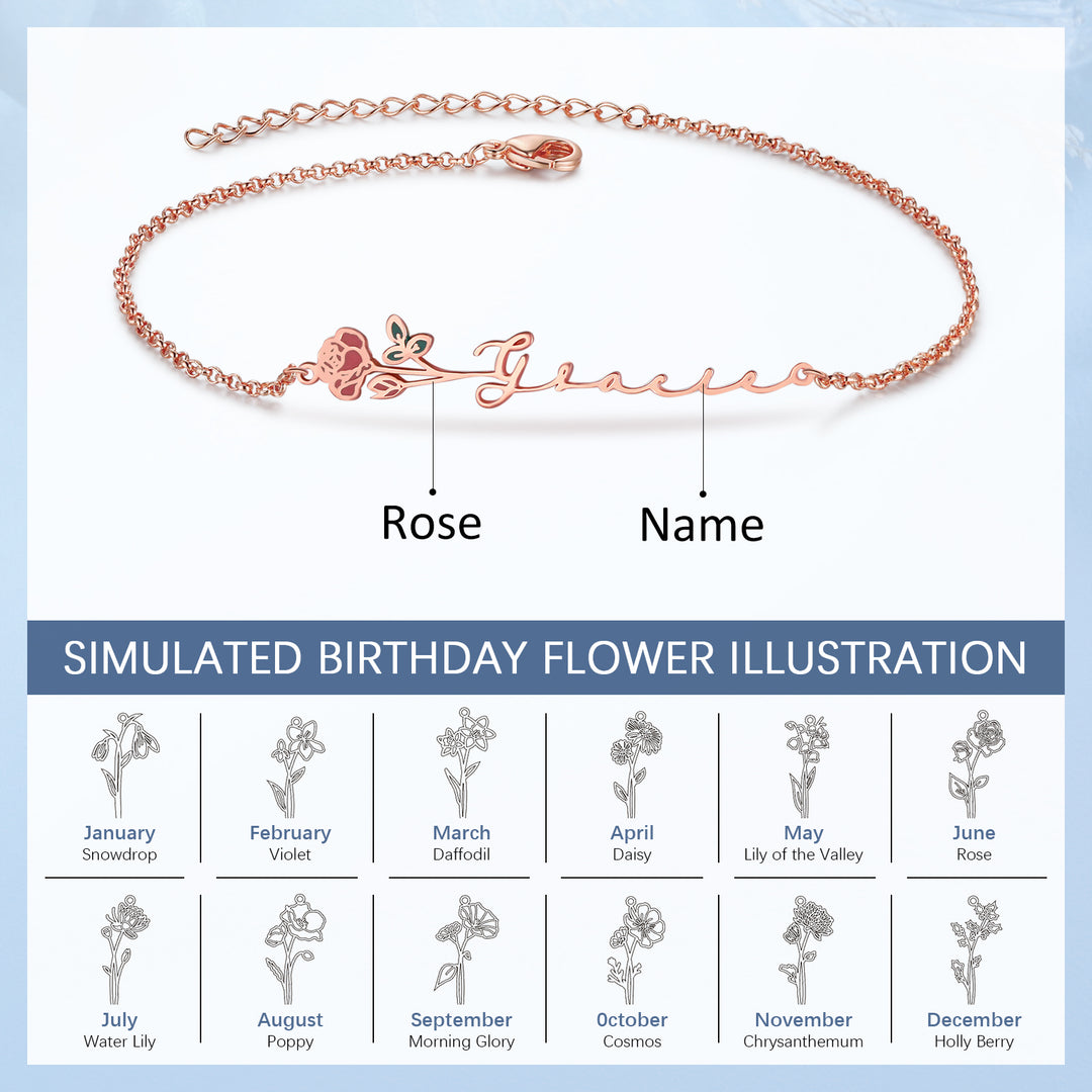 Custom Birthflower Bracelet