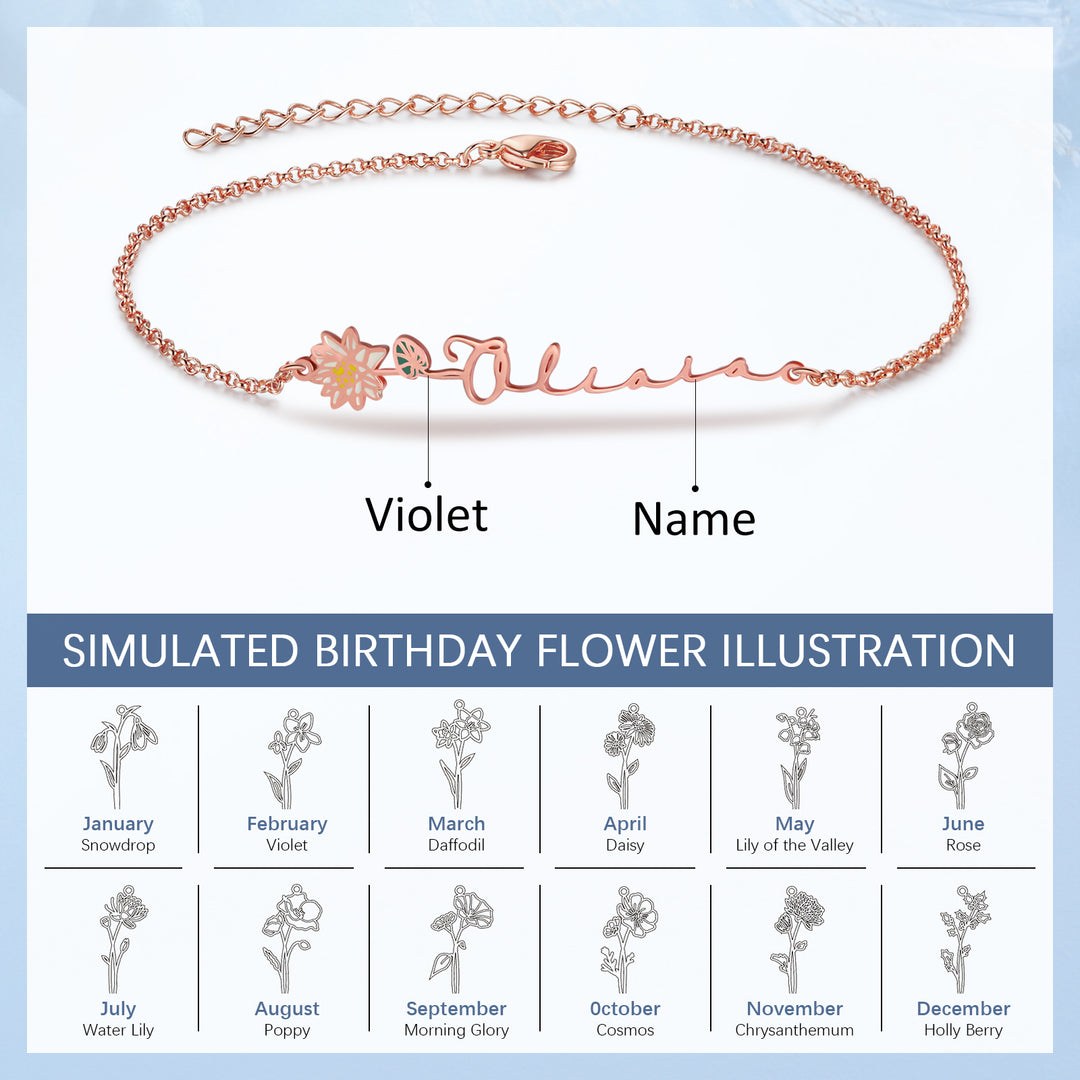 Custom Birthflower Bracelet