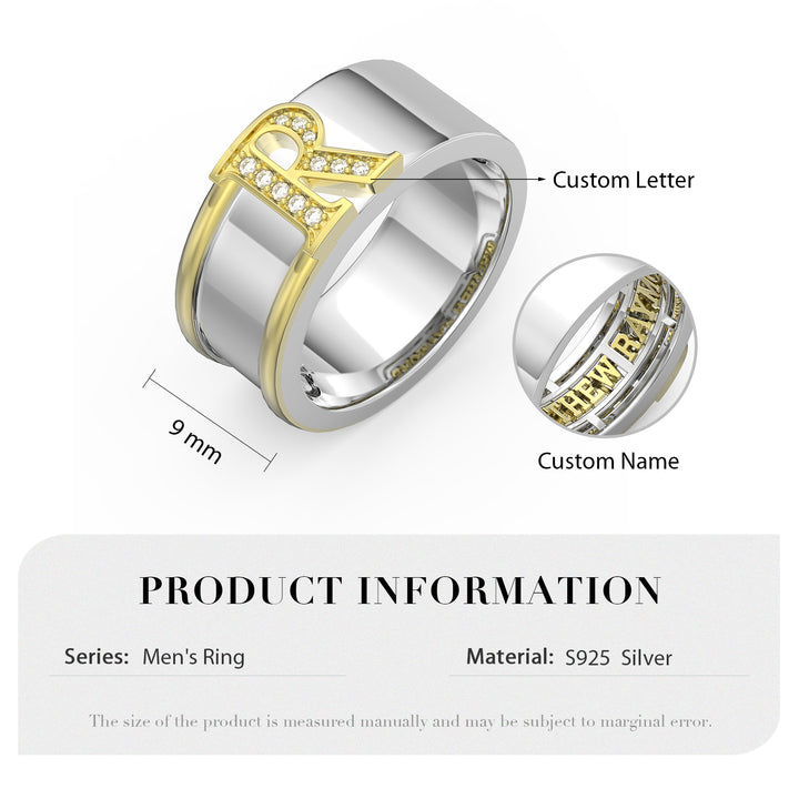 Custom 3D Letter Couple Ring