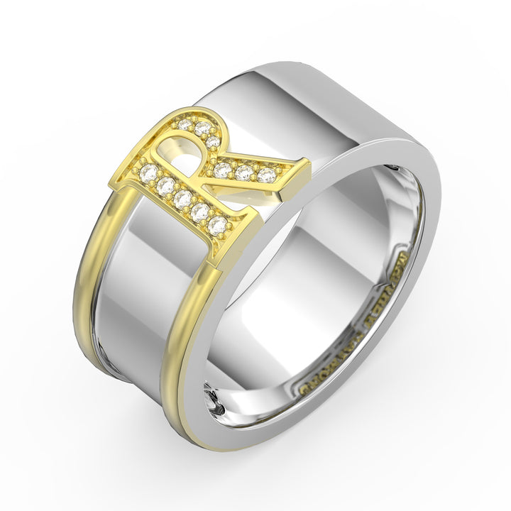 Custom 3D Letter Couple Ring