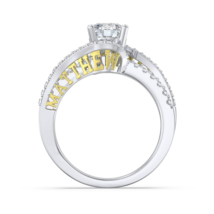 Custom 3D Silver Moissanite Ring