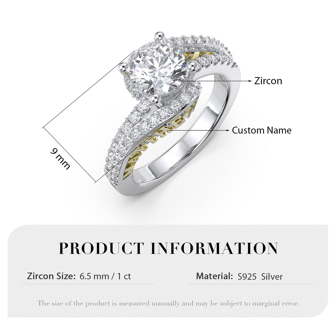 Custom 3D Silver Moissanite Ring