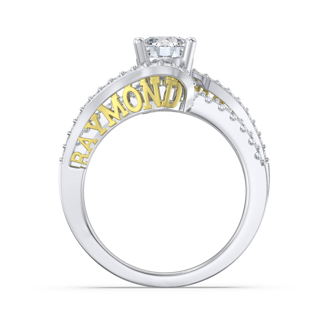 Custom 3D Silver Moissanite Ring