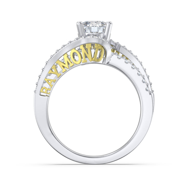 Custom 3D Silver Moissanite Ring