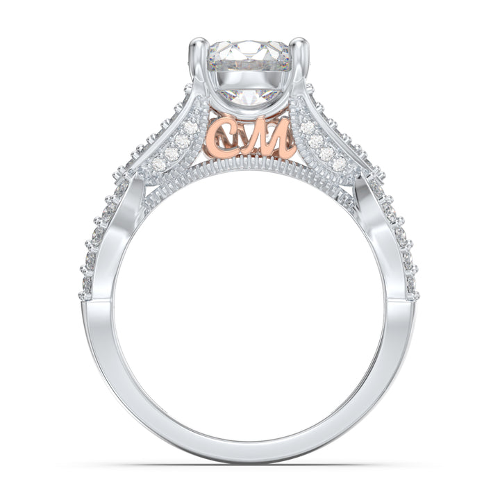Custom 3D Silver Moissanite Ring