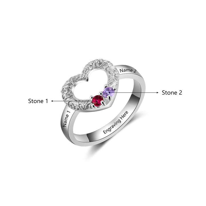 Custom Silver Heart Ring