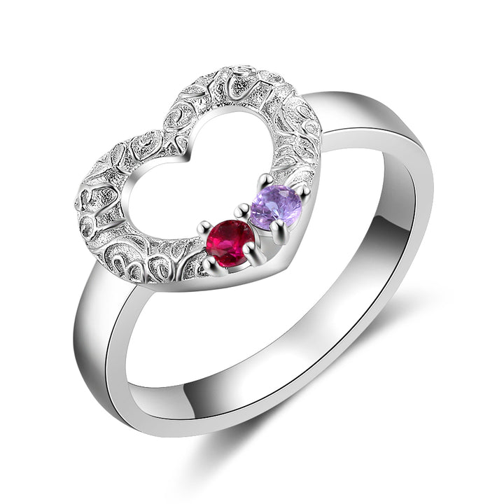 Custom Silver Heart Ring