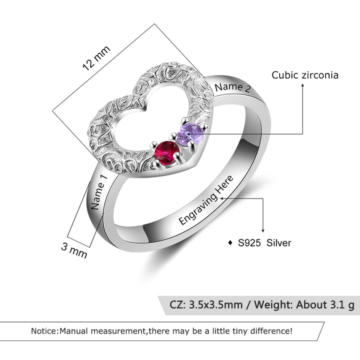 Custom Silver Heart Ring