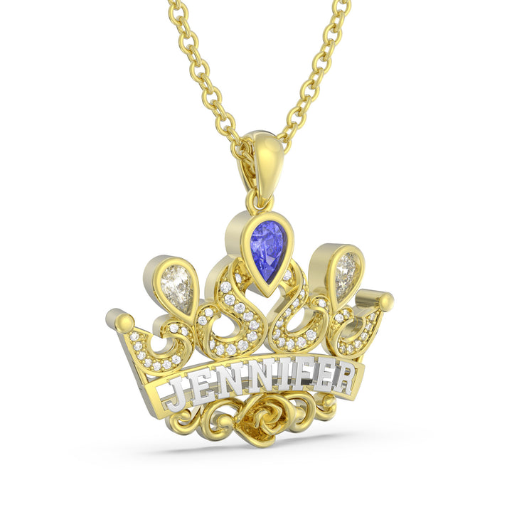 3D Crown Necklace