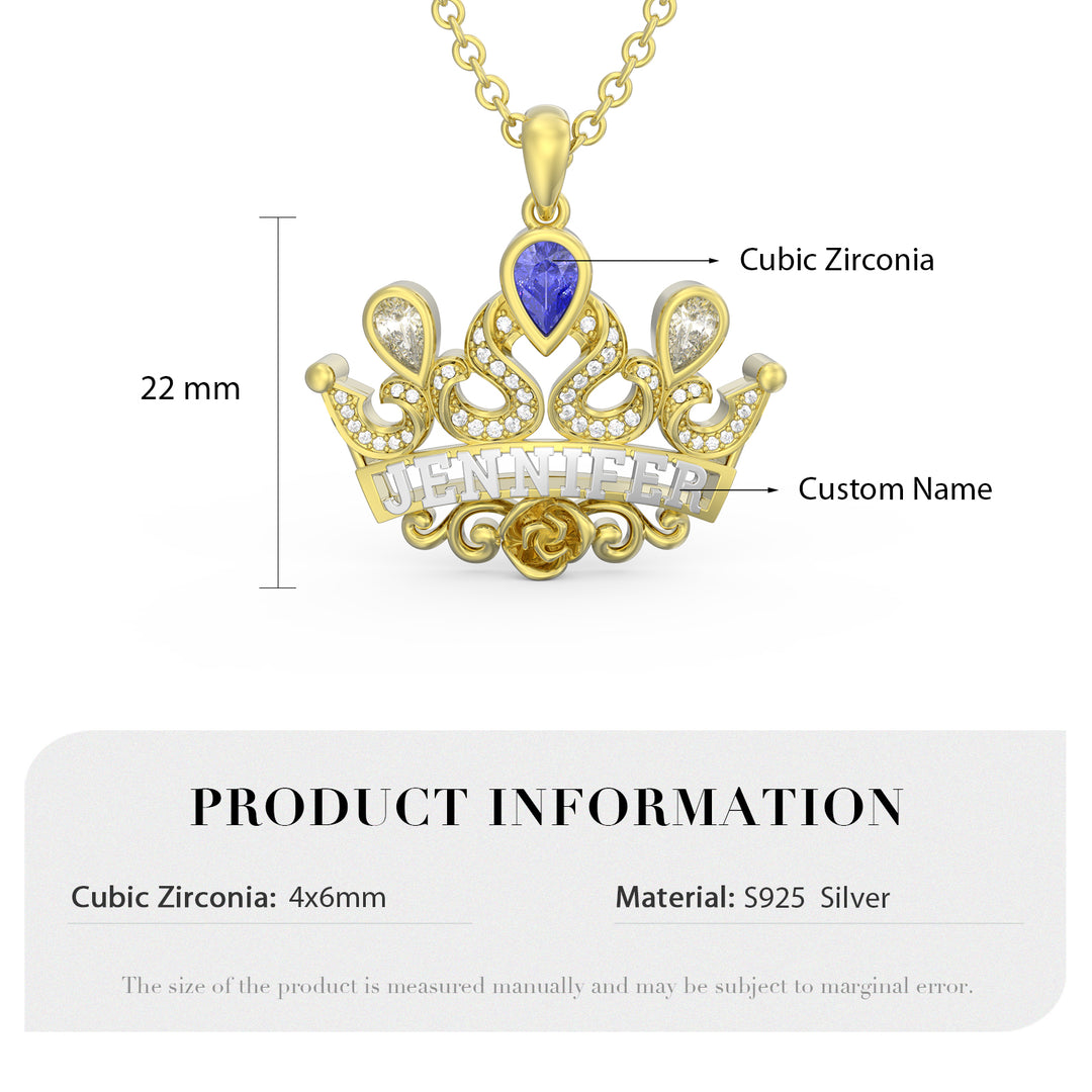 3D Crown Necklace