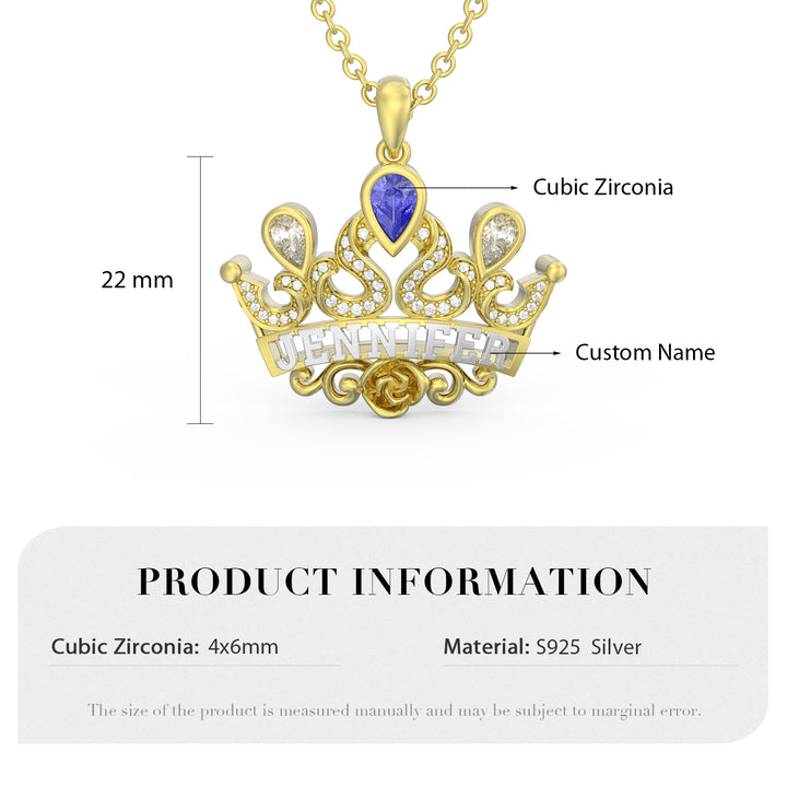3D Crown Necklace