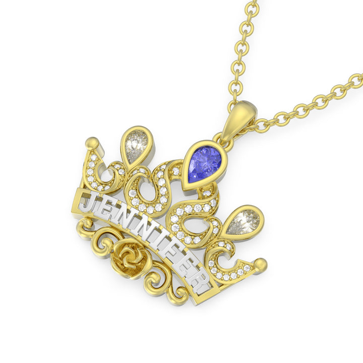 3D Crown Necklace