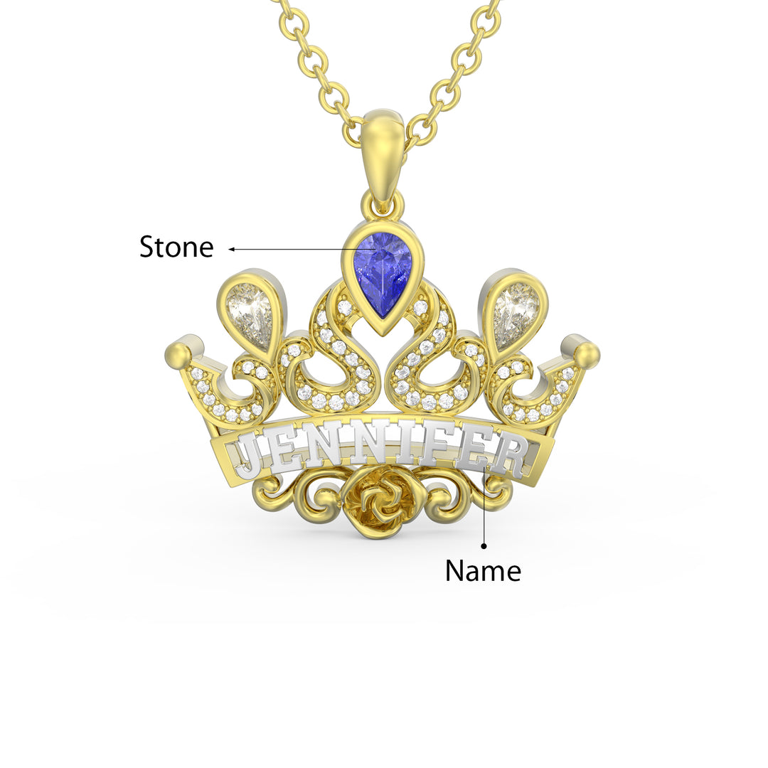 3D Crown Necklace