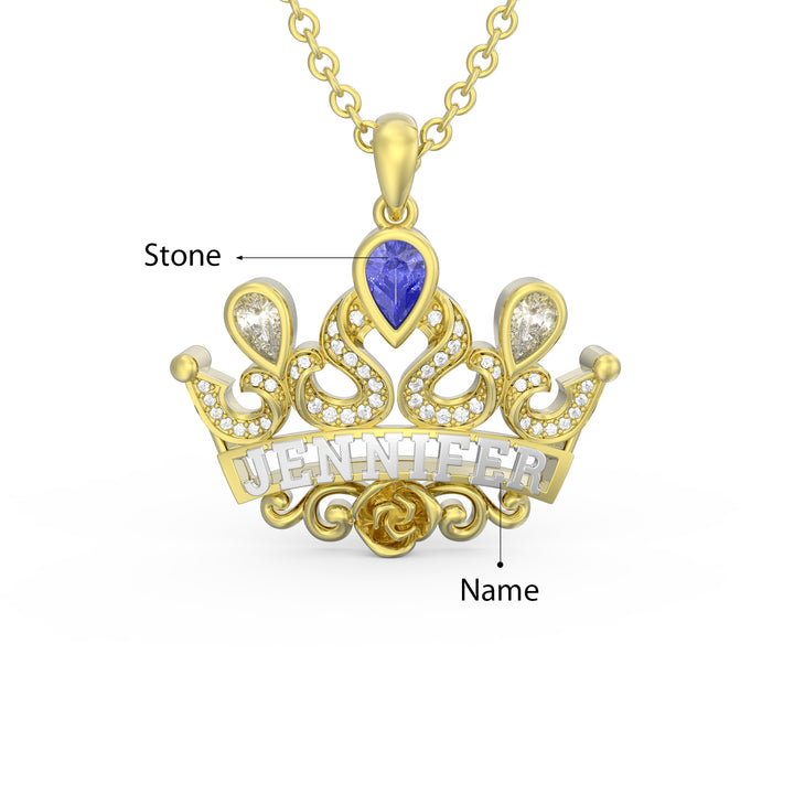 3D Crown Necklace