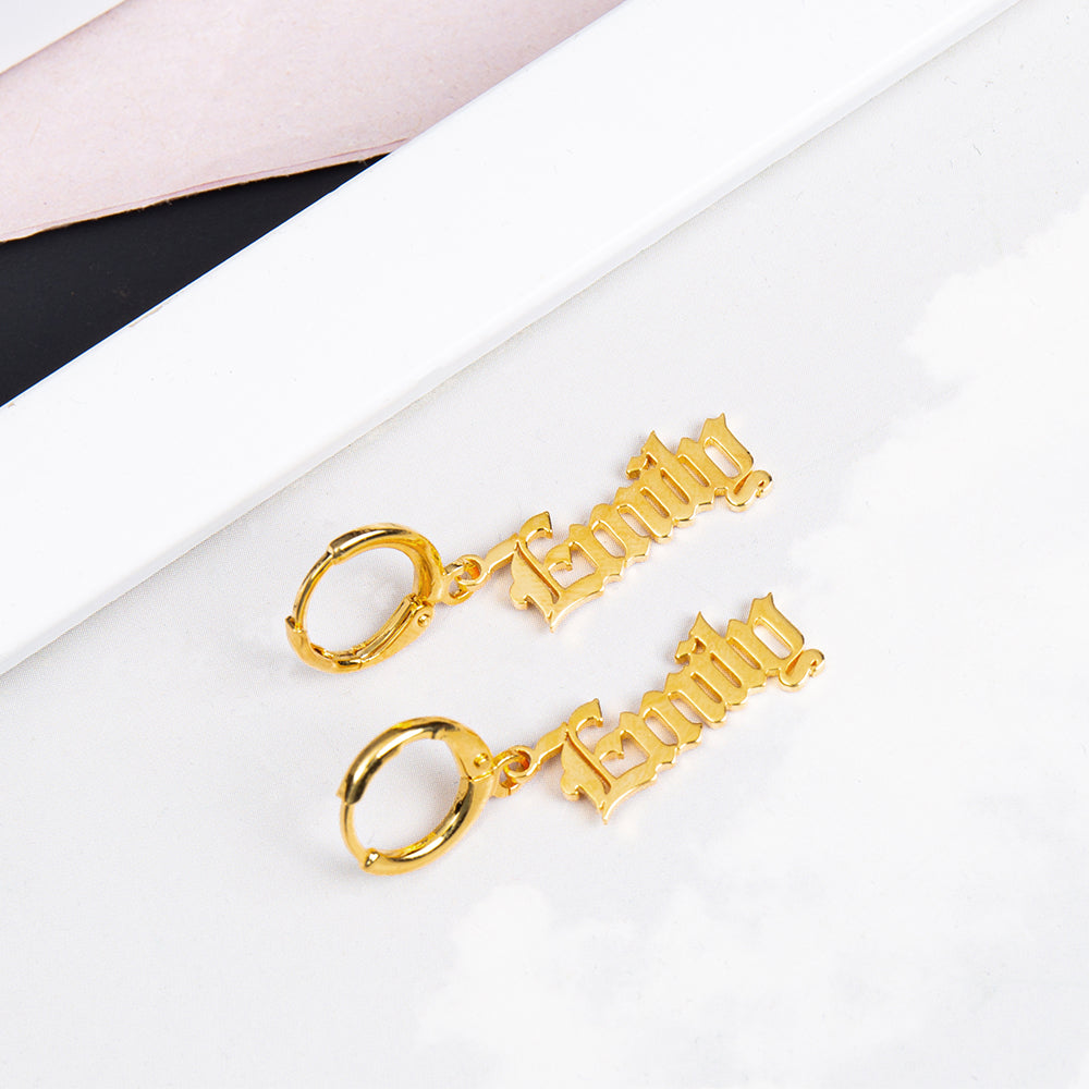 Plated  Name Earrings