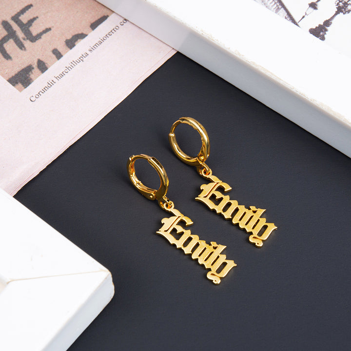 Plated  Name Earrings